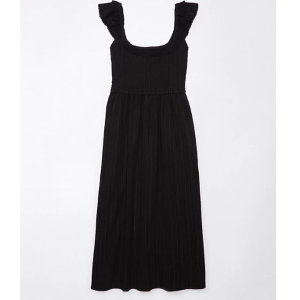 Black Ruffled Sleeveless Dress